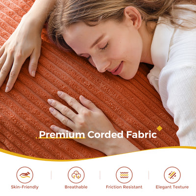 MAXYOYO Giant Bean Bag Chair with Pillow, 3 in 1 Convertible Bean Bag Bed for Adults with Washable Cover, Removable Floor Cushion Stuffed Floor Lounger for Living Room Bedroom, Orange