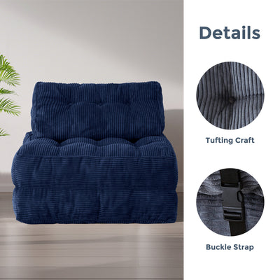 corduroy bean bag folding sofa#color_navy