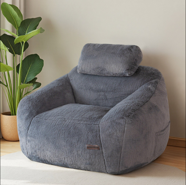 MAXYOYO Giant Bean Bag Chair with Pillow - Plush Huge Bean Bag Chair Couch (Zippered Link Pillow)