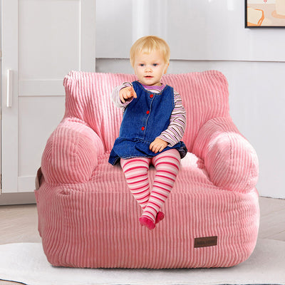 MAXYOYO Kids Bean Bag Chair, Stuffed Toddler Bean Bag Sofa with Filler Bean Bag Chair for Boys and Girls, Pink