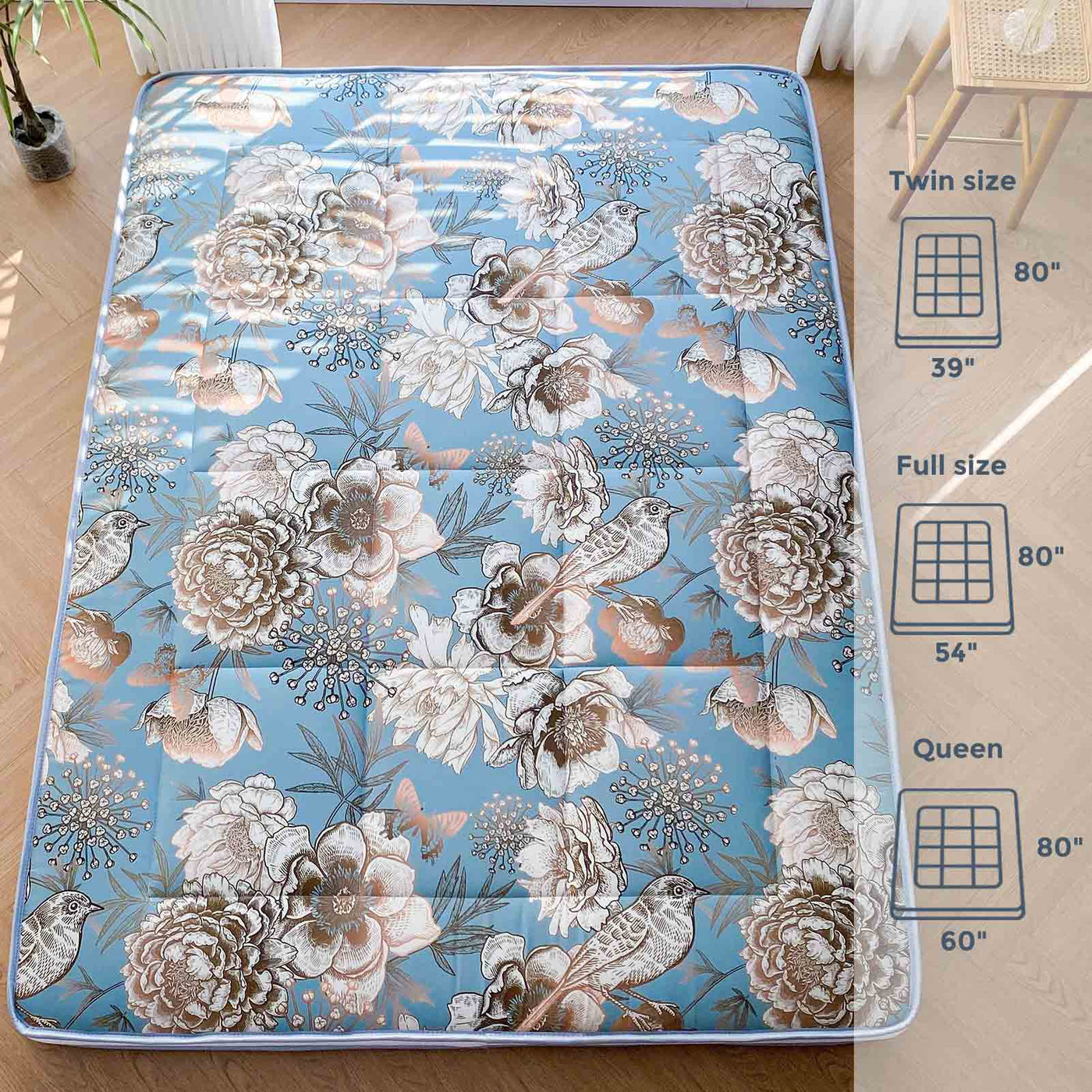 floor mattress#pattern_6inch-gold-flower