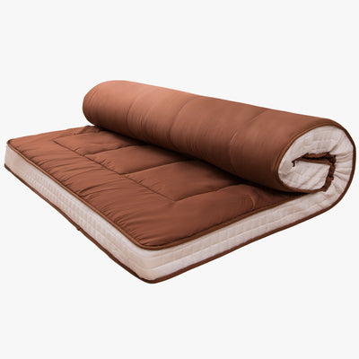 MAXYOYO Upholstered Roll Up Japanese Floor Futon Mattress, Coffee