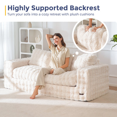 MAXYOYO 3 Seater Sofa for Living Room, Tufted Boneless Couch Bubbled Sofa Couch, Comfy Bean Bag Chair for Bedroom Apartment, No Assembly Needed