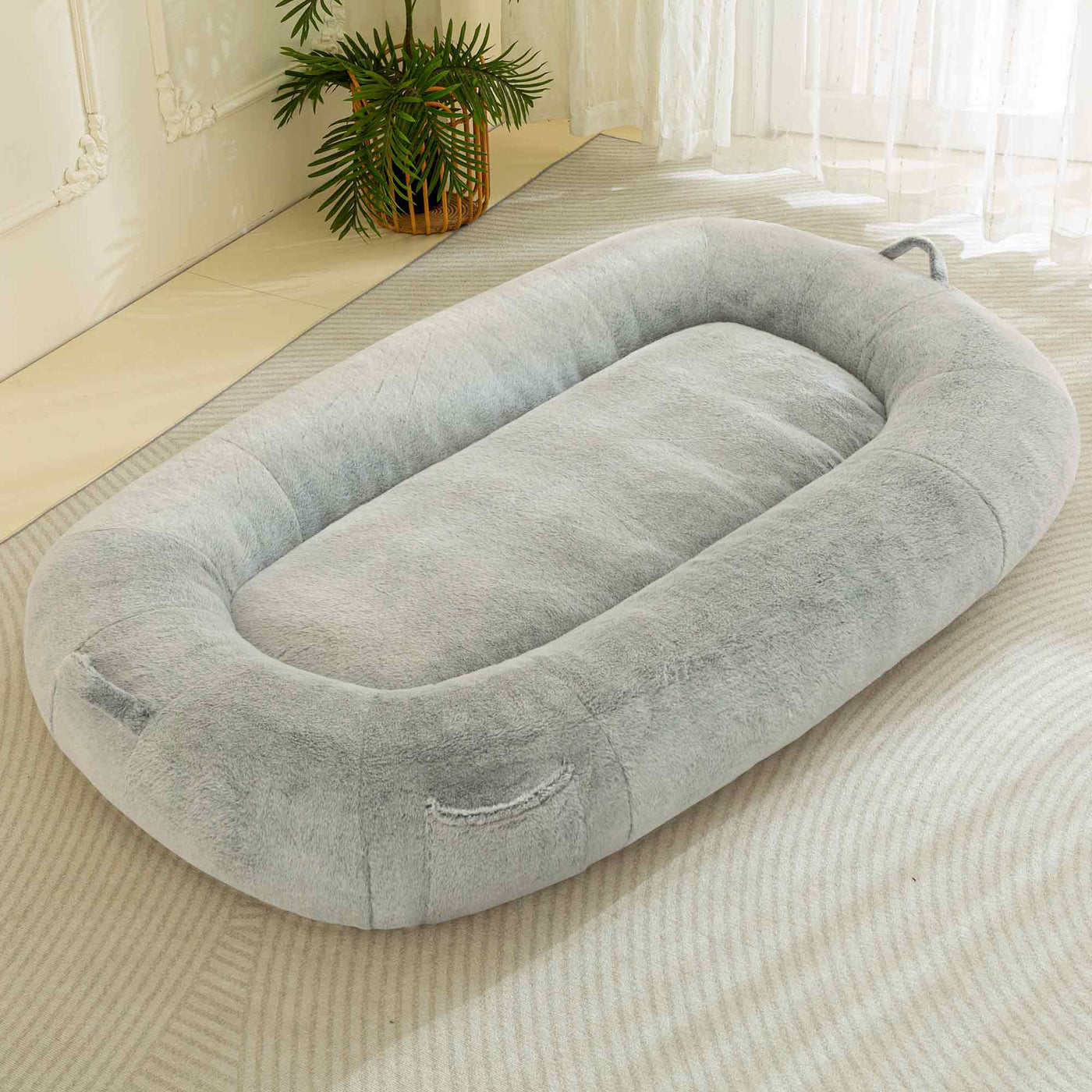 MAXYOYO Human Dog Bed, Giant Bean Bag Dog Bed for Humans and Pets, Light Grey