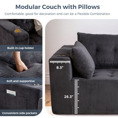 Modular Sectional Sofa Couch #color_grey