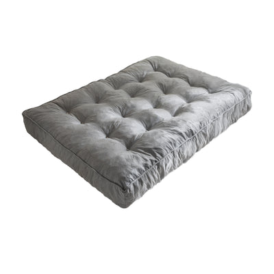 MAXYOYO 8" Thick Futons Sofa Couch Bed, Linen Tufting Futon Mattress for Adults (Mattress Only), Grey