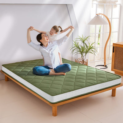 MAXYOYO 6" Extra Thick Floor Futon Mattress, Diamond Quilting, Green