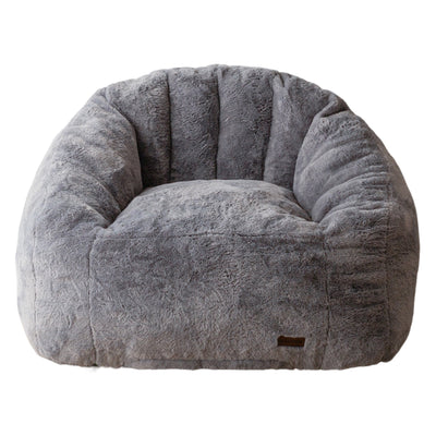MAXYOYO Giant Bean Bag Chair - Faux Fur Oversized Shell Design for Gaming (Dark Grey)