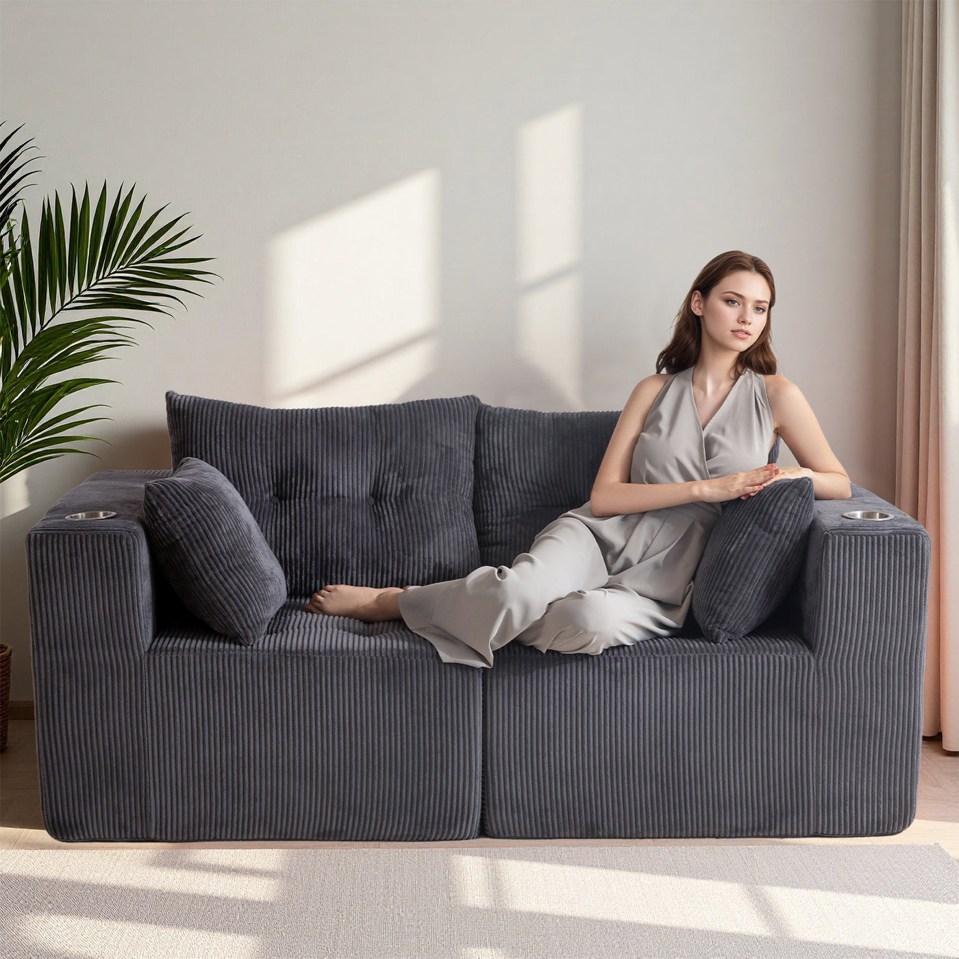 Modular Sectional Sofa Couch #color_grey