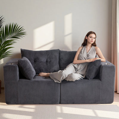 Modular Sectional Sofa Couch #color_grey