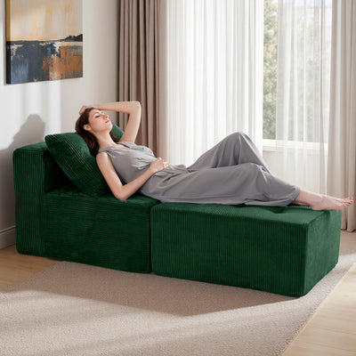 Modular Sectional Chaise Lounge #color_green