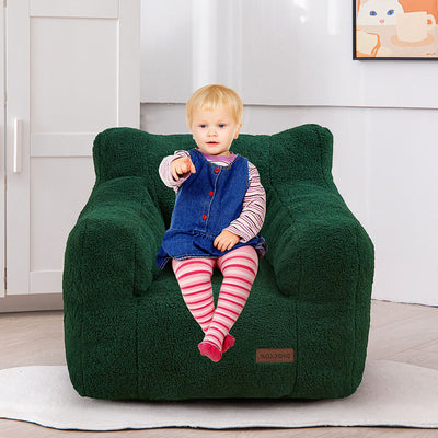 MAXYOYO Kids Sherpa Bean Bag Chair, Teddy Lazy Sofa for Girls and Boys,  Green