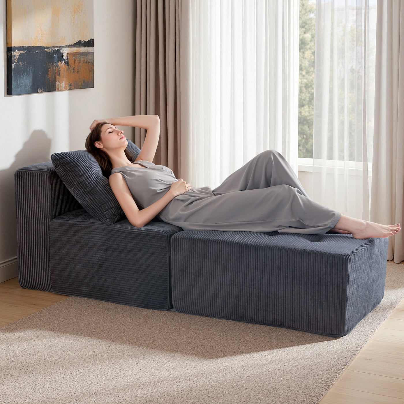 Modular Sectional Chaise Lounge #color_grey