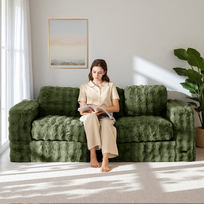 MAXYOYO 3-Seater Bubbled Bean Bag Chair – Tufted Boneless Couch for Living Room, No Assembly