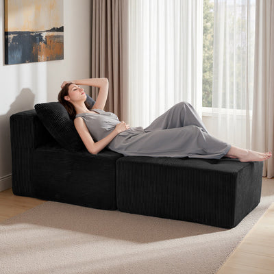 Modular Sectional Chaise Lounge #color_black