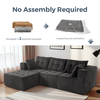 L Shaped Modular Sofa #color_grey