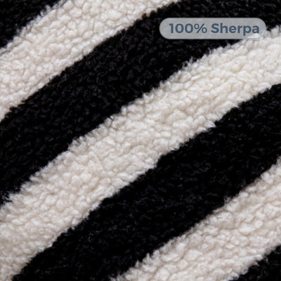 MAXYOYO Kids Bean Bag Chair, Sherpa Bean Bag Couch with Decorative Edges for children's room (Stripe Black)