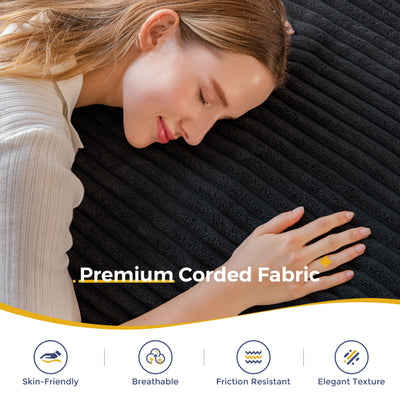 MAXYOYO Giant Bean Bag Chair with Pillow, 3 in 1 Convertible Bean Bag Bed for Adults with Washable Cover, Removable Floor Cushion Stuffed Floor Lounger for Living Room Bedroom, Black