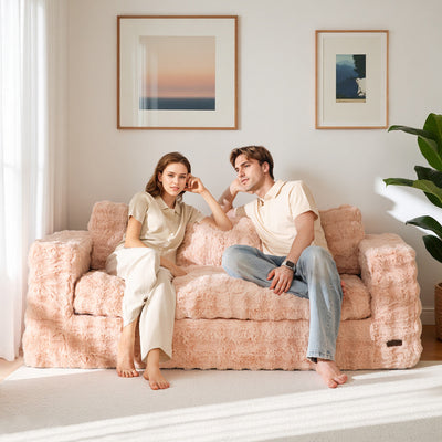 MAXYOYO 3-Seater Bubbled Bean Bag Chair – Tufted Boneless Couch for Living Room, No Assembly