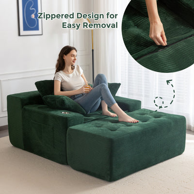 MAXYOYO Modular Sectional Sofa Couch and Chaise Lounge, L Shaped Modern Cloud Couch with Ottoman, Sofa in A Box, Tufted 6-Seat Boneless Sleeper Chair for Living Room, No Assembly Required