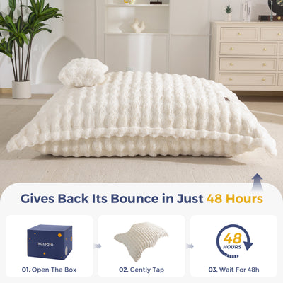 MAXYOYO Giant Bean Bag Chair with Pillow, 3 in 1 Convertible Bean Bag Chair for Adults with Removable Cover, Floor Cushion Stuffed Floor Lounger for Living Room Bedroom, Bubble