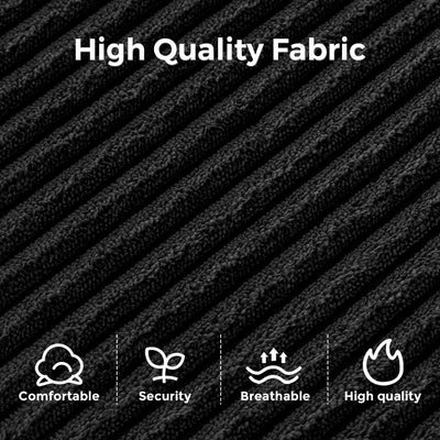 MAXYOYO Corduroy Folding Sofa Bed, Convertible Sleeper Chair with Pillow Foldable Mattress with Back Support(Double), Black