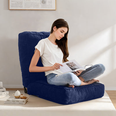 MAXYOYO Adjustable Floor Chair with Back Support, Gaming Chair Floor Meditation Chair, Navy
