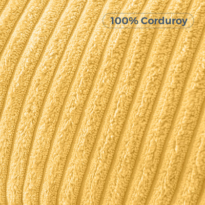 MAXYOYO Kids Bean Bag Chair, Corduroy Bean Bag Couch with Armrests for Children's Room (Light Yellow)