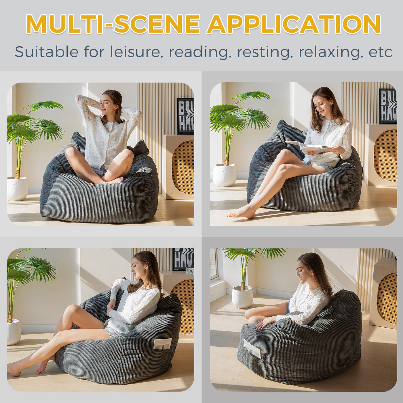 bean bag chair#color_dark-grey