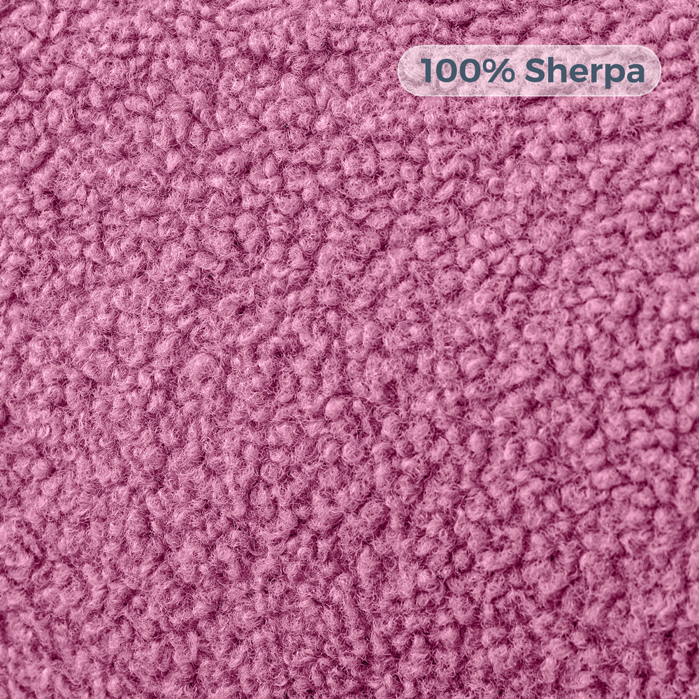 MAXYOYO Kids Bean Bag Chair, Sherpa Bean Bag Couch with Decorative Edges for children's room (Pink)