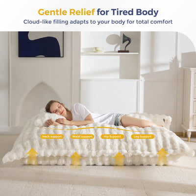 MAXYOYO Giant Bean Bag Chair with Pillow, 3 in 1 Convertible Bean Bag Chair for Adults with Removable Cover, Floor Cushion Stuffed Floor Lounger for Living Room Bedroom, Bubble