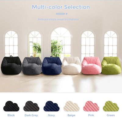 MAXYOYO Kids Bean Bag Chair, Bean Bag Couch with Handle, Comfy Toddler Chair for Boys and Girls, Accent Sofa with Pocket for Gaming Reading Relaxing, Navy