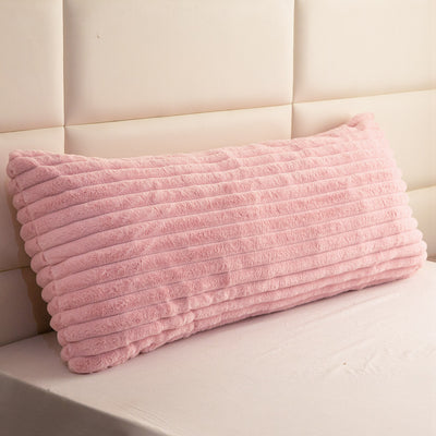 MAXYOYO Body Pillow - Ultra Striped Faux Fur Long Bed Pillows for Sleeping (20 x 54 Inch, Pink)