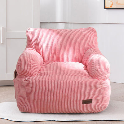 MAXYOYO Kids Bean Bag Chair, Stuffed Toddler Bean Bag Sofa with Filler Bean Bag Chair for Boys and Girls, Pink