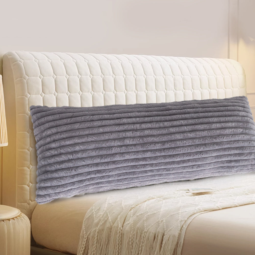 MAXYOYO Body Pillow, Ultra Striped Faux Fur Full Large Body Pillows Insert for Adults (20x54 inch, Grey)