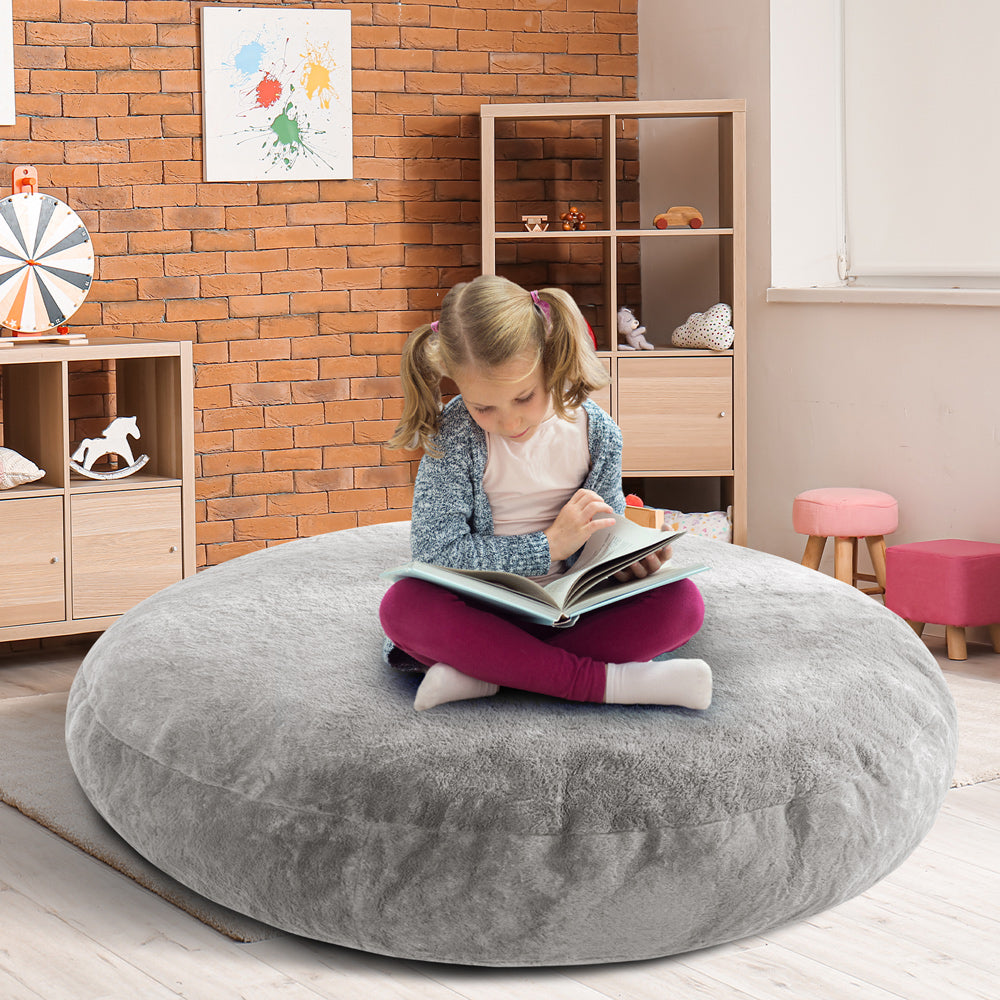 MAXYOYO 2-in-1 Kids Bean Bag with Floor Pillow Inside (Grey)