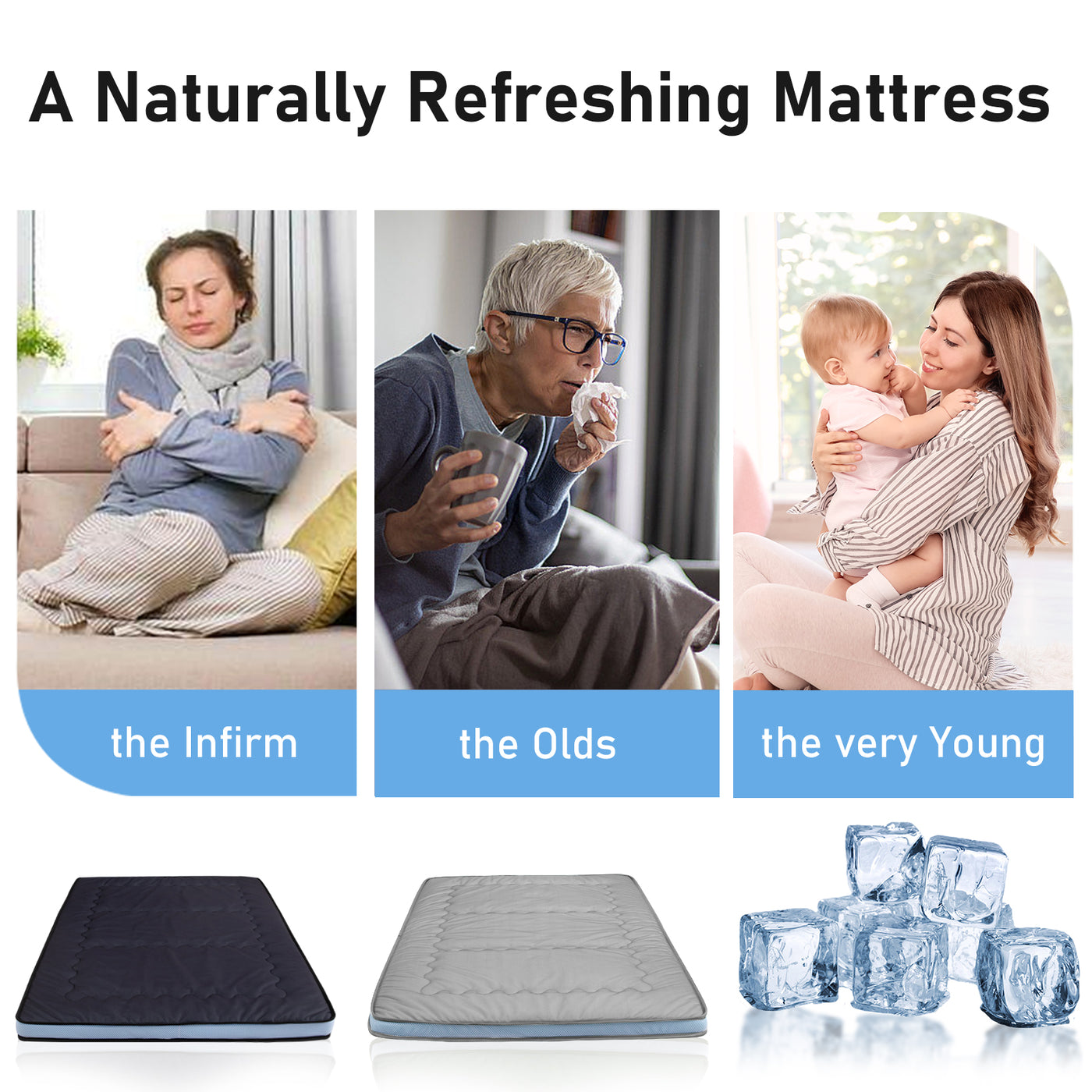MAXYOYO Cooling Roll Up Floor Futon Mattresses, Black