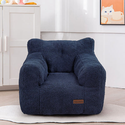 MAXYOYO Kids Sherpa Bean Bag Chair, Teddy Lazy Sofa for Girls and Boys, Navy
