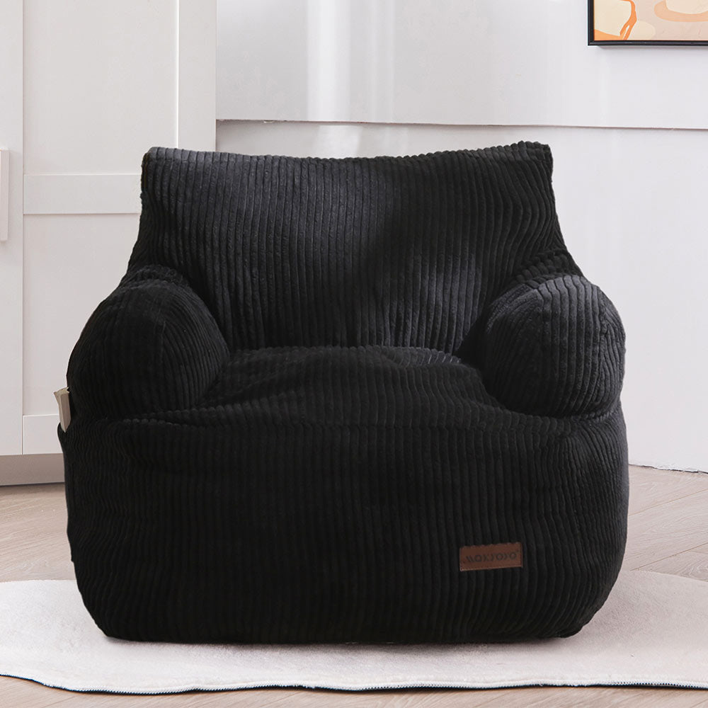 MAXYOYO Kids Bean Bag Chair, Stuffed Toddler Bean Bag Sofa with Filler Bean Bag Chair for Boys and Girls, Black