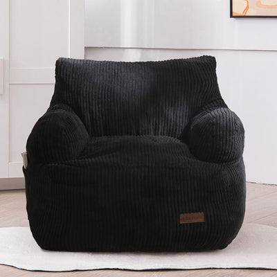 MAXYOYO Kids Bean Bag Chair, Stuffed Toddler Bean Bag Sofa with Filler Bean Bag Chair for Boys and Girls, Black