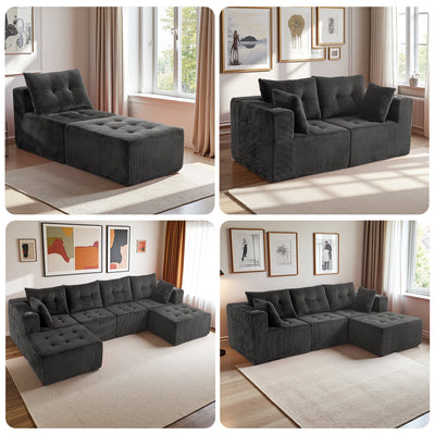 L Shaped Modular Sofa #color_grey