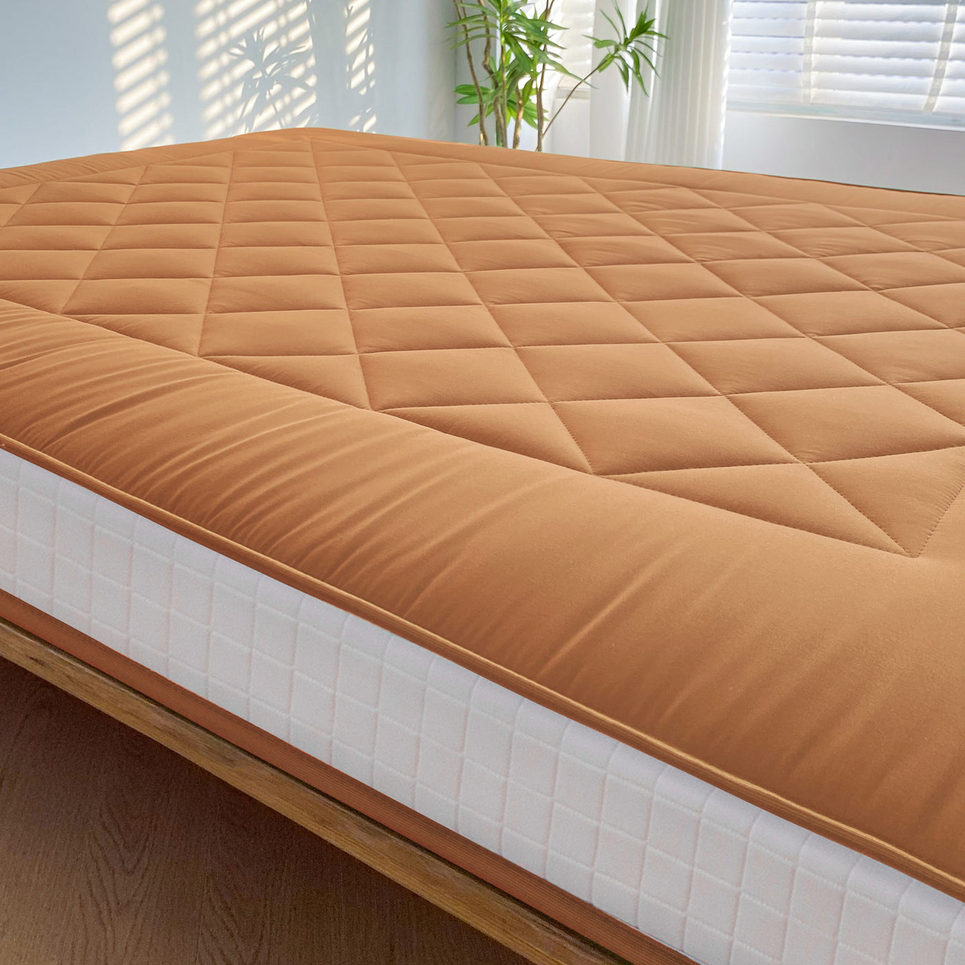 MAXYOYO 6" Extra Thick Japanese Futon Mattress, Stylish Diamond Quilting Floor Bed For Bedroom, Light Brown