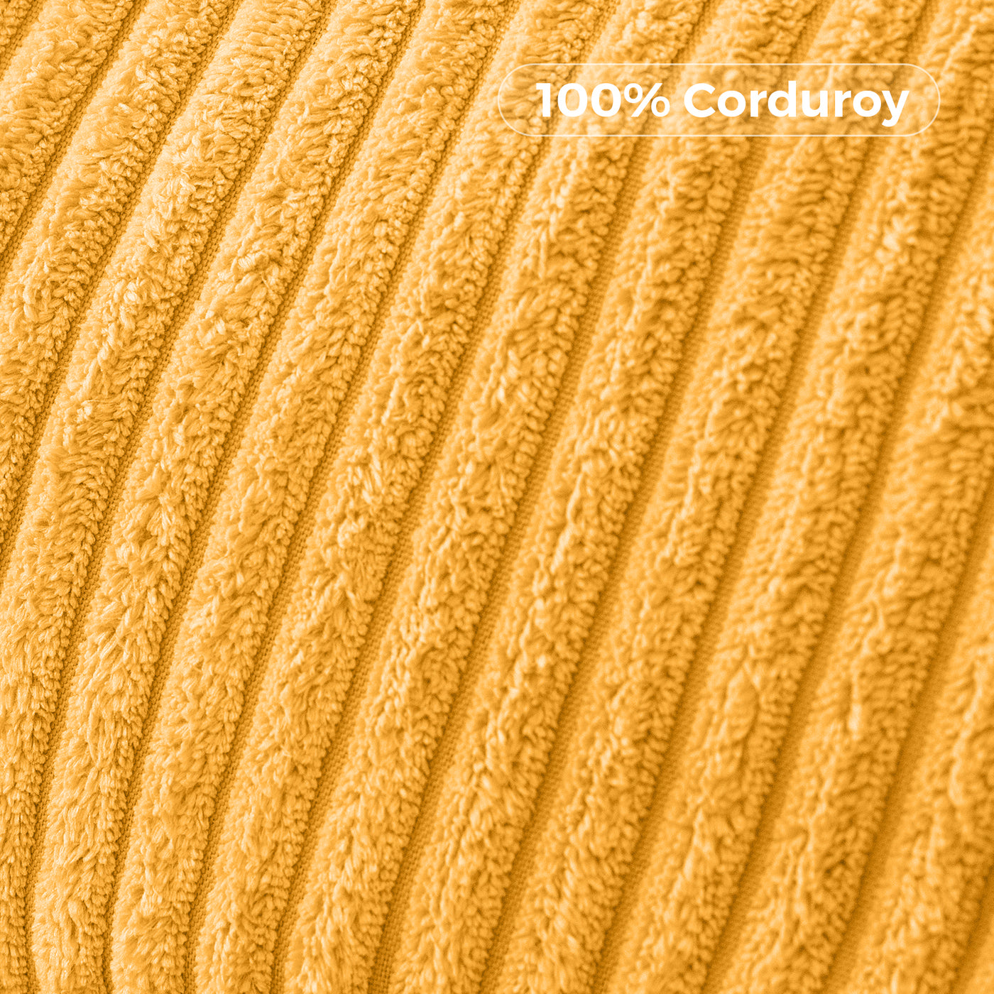 MAXYOYO Kids Bean Bag Chair, Corduroy Bean Bag Couch with Armrests for Children's Room (Yellow)