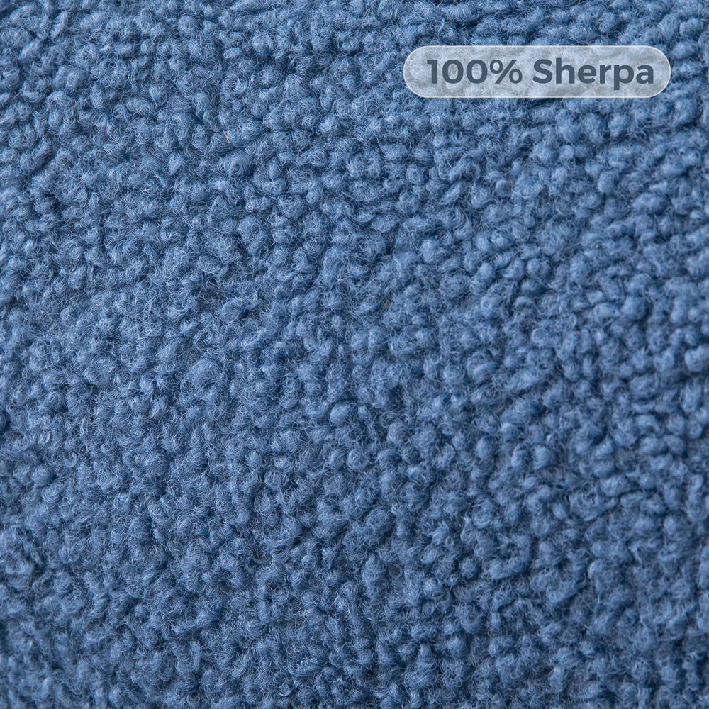 MAXYOYO Kids Bean Bag Chair, Sherpa Bean Bag Couch with Decorative Edges for children's room (Blue)