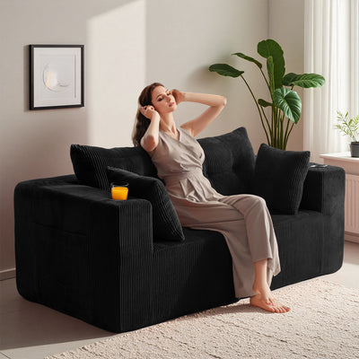 Modular Sectional Sofa Couch #color_black