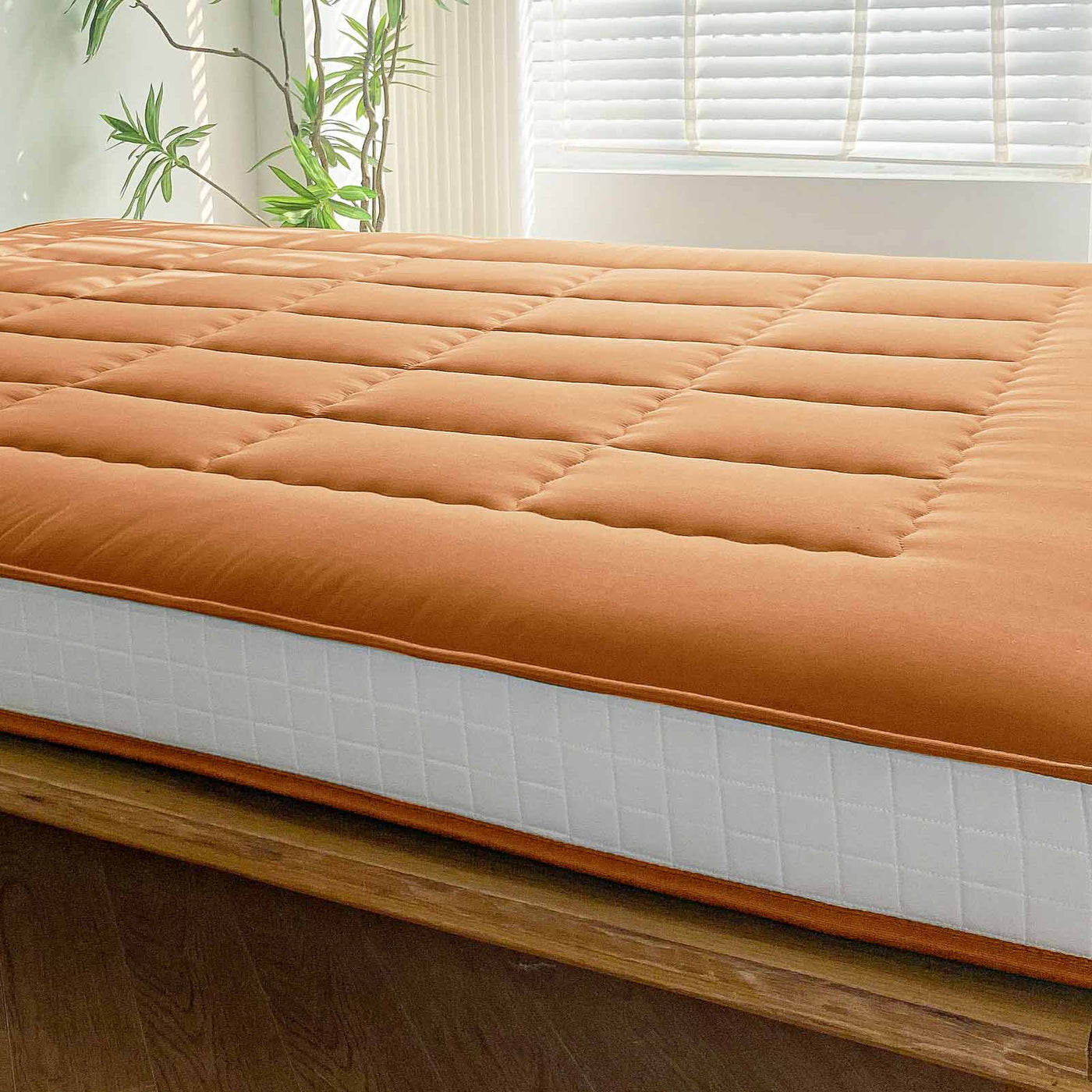 MAXYOYO 6" Extra Thick Japanese Futon Mattress with Rectangle Quilted, Stylish Floor Bed For Family, Light Brown