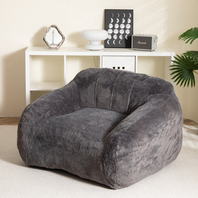 MAXYOYO Giant Bean Bag Chair, Comfy Sofa Chair with Armrests for Gaming, Reading, Dark Grey