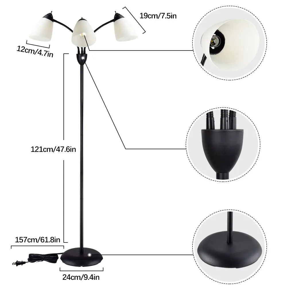 65" Gooseneck Floor Lamp Flexible LED Adjustable Modern Floor Lamp
