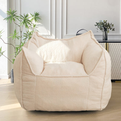 MAXYOYO Artistic Bean Bag Chair Sofa Big Comfy Sofa Chair, Beige