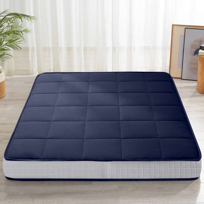 MAXYOYO 6" Extra Thick Square Floor Futon Mattress, Topper Mattress Pad, Navy